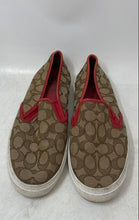 Load image into Gallery viewer, Coach Womens Chrissy A00245 Brown Beige Red Slip-On Sneaker Shoes Size 10B
