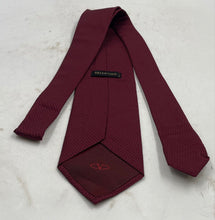 Load image into Gallery viewer, Valentino Mens Burgundy Textured Silk Keeper Loop Adjustable Pointed Tie