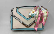 Load image into Gallery viewer, Aldo Womens Multicolor Croc Embossed Leather Detachable Strap Top Handle Handbag