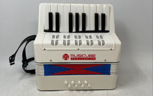 Load image into Gallery viewer, Musicube Percussion White Blue 17-Key 8-Bass Kids Educational Accordion Untested