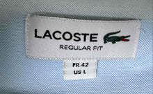 Load image into Gallery viewer, Lacoste Mens Light Blue Cotton Long Sleeve Regular Fit Button-Up Shirt Size L