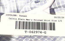 Load image into Gallery viewer, Calvin Klein Mens Blue White Plaid Long Sleeve Collared Button-Up Shirt Size L