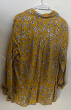 Load image into Gallery viewer, Banana Republic Womens Mustard Floral Classic Fit Button-Up Shirt Size XL