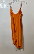 Load image into Gallery viewer, Zara Womens Orange Sleeveless Draped Cowl Neck Pullover Stretch Slip Dress Sz S