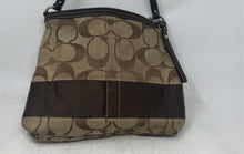 Load image into Gallery viewer, Coach Womens Brown Signature Print Jacquard Adjustable Strap Crossbody Bag
