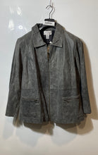 Load image into Gallery viewer, Linea By Louis Dell'Olio Mens Gray Leather Long Sleeve Full-Zip Jacket 2X W/Tags