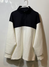 Load image into Gallery viewer, Elie Tahari Mens Black White Colorblock Long Sleeve Pullover Sweatshirt Size XL