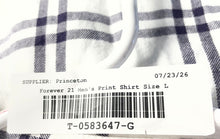Load image into Gallery viewer, Forever 21 Mens Blue White Windowpane Print Button-Up Shirt Size Large