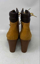 Load image into Gallery viewer, Timberland Womens Tillston 6 Inch Brown Yellow Block Heel Ankle Boots Size 8.5