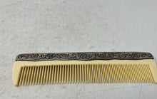 Load image into Gallery viewer, Vintage Silver-Tone Ornate Embossed Raised Floral Design Vanity Hair Comb