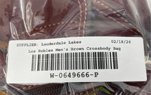 Load image into Gallery viewer, Los Robles Womens Brown Pebble Leather Charm Crossbody Bag With Tags