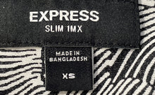 Load image into Gallery viewer, Express Mens 1MX Black White Floral Long Sleeve Slim Fit Button-Up Shirt Size XS