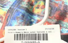 Load image into Gallery viewer, Chico's Womens Multicolor Tokyo City Print Long Sleeve Denim Jacket Size 3