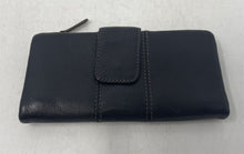 Load image into Gallery viewer, Fossil Womens Black Leather Credit Card Slots Zipper Bifold Wallet