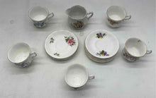 Load image into Gallery viewer, Royal Standard White 14-Pcs Floral Print Ceramic Tea Cup Set