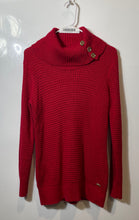 Load image into Gallery viewer, Calvin Klein Womens Red Long Sleeve Cowl Neck Pullover Tunic Sweater Size Small
