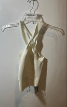 Load image into Gallery viewer, Forever 21 Womens White Sleeveless Ribbed Criss Cross Cropped Tank Top Size M