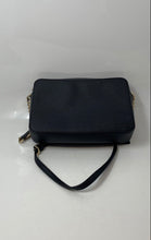 Load image into Gallery viewer, Michael Kors Womens Black Pebbled Leather Adjustable Strap Zip-Top Crossbody Bag