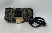 Load image into Gallery viewer, Michael Kors Womens Brown Black Signature Print Flap Over Crossbody Handbag