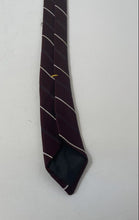 Load image into Gallery viewer, Oscar De La Renta Mens Burgundy Striped Adjustable Long Formal Designer Tie