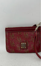Load image into Gallery viewer, Dooney & Bourke Womens Red Monogram Print Card Holder Mini Wristlet Wallet