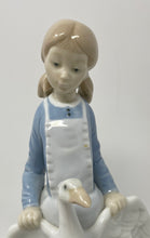 Load image into Gallery viewer, Girl With Goose Glazed Porcelain Collectible Decorative Figurine Made In Spain