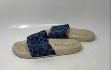 Load image into Gallery viewer, Coach Womens Udele Sport Blue And White Signature Denim Slide Sandals Size 10
