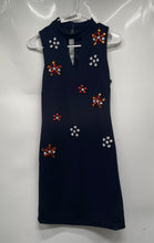Load image into Gallery viewer, Guess Womens Blue Floral Embellished Sleeveless Keyhole Neck Mini Dress No Size