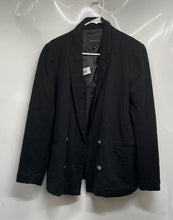 Load image into Gallery viewer, Banana Republic Womens Black Pockets Double-Breasted Four-Button Blazer Size 10