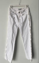 Load image into Gallery viewer, Zara Womens White Cotton Light Wash Pockets Cut Out Straight Denim Jeans Size 6