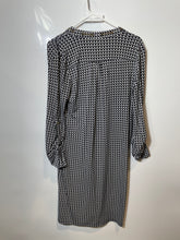 Load image into Gallery viewer, Michael Kors Womens White & Black Printed Long Sleeve Shift Dress Size S