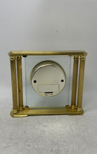 Load image into Gallery viewer, Vintage Howard Miller Gold Tone Roman Numeral Glass Face Mantel Clock Not Tested