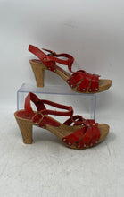 Load image into Gallery viewer, Carlo Pera Womens Red Leather Open Toe Platform Strappy Sandals Size 8