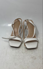 Load image into Gallery viewer, Mysoft Womens White Leather Buckle Stiletto Heel Strappy Sandals Size 8