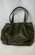 Load image into Gallery viewer, Neiman Marcus Womens Green Leather Double Handle Slouchy Shoulder Tote Bag