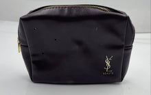 Load image into Gallery viewer, Yves Saint Laurent Beauty Womens Purple Faux Leather Zipper Cosmetic Bag Damaged