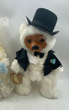 Load image into Gallery viewer, Lot Of 2 Raikes Bears Wedding Edition Bride Groom White Clothes Doll