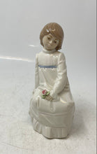Load image into Gallery viewer, Nadal Last Firing Day Dec 31.1986 Girl Holding Flower Glazed Porcelain Figurine