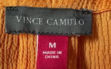 Load image into Gallery viewer, Vince Camuto Womens Orange Textured Sleeveless Cowl Neck Blouse Top Size Medium