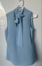 Load image into Gallery viewer, Michael Kors Womens Light Blue Tie-Neck Sleeveless Blouse Top Size 4