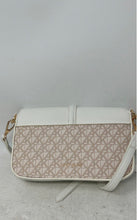 Load image into Gallery viewer, Anne Klein Womens White Beige Monogram Adjustable Strap Buckle Crossbody Bag