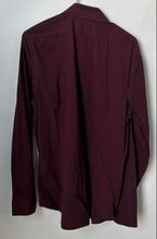 Load image into Gallery viewer, Express 1MX Mens Red Fitted Long Sleeve Collared Dress Shirt Size Large