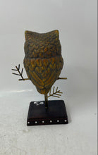 Load image into Gallery viewer, Ross Brown Embellished Owl Standing On Branch Decorative Tabletop Sculpture