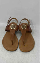 Load image into Gallery viewer, Tommy Hilfiger Womens Brown Leather Ankle Strap Thong Sandals Size 6 M