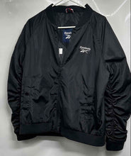 Load image into Gallery viewer, Reebok Mens Black Color Long Sleeve Pockets Full-Zip Bomber Jacket Size L
