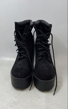 Load image into Gallery viewer, MDE Womens Black Suede Round Toe Block Heel Lace-Up Ankle Booties Size EUR 37