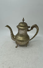 Load image into Gallery viewer, Vintage Brass Serving Four Footed Spout Handled Teapot With Hinged Lid
