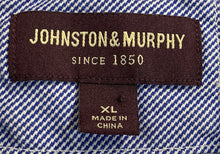 Load image into Gallery viewer, Johnston & Murphy Mens Blue White Gingham Long Sleeve Button-Up Shirt Size XL