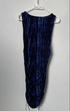 Load image into Gallery viewer, Michael Kors Womens Blue Tie Dye Sleeveless Scoop Neck Ruched Mini Dress Size M