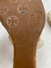 Load image into Gallery viewer, Authentic Tory Burch Womens Frieda Beige Brown Wedge Heel Platform Sandals Sz 6B